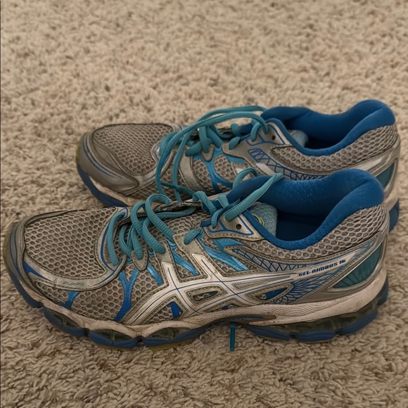 ASICS Blue and Gray Athletic Shoes - Picture 2 of 5